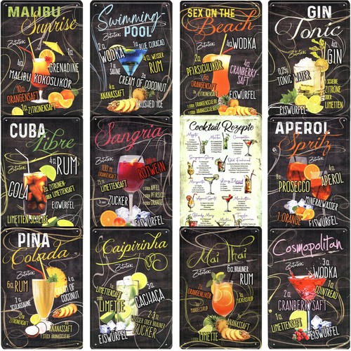 Blechschilder 20x30cm cocktail - 20x30cm,