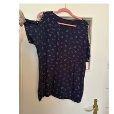 Damen bluse dunkelblau mit - bluse,