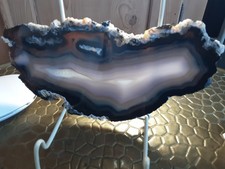 top polierte Achat Scheibe tolle Blau-Braun Farben / 21x11cm (Siehe Fotos!!) #8