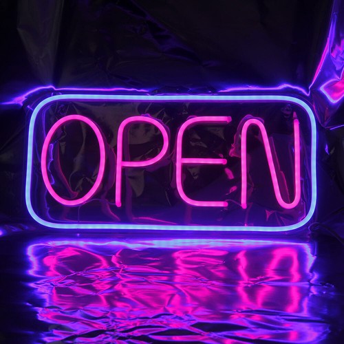 Open led schild - open,