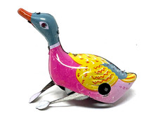 Blechspielzeug Ente zum Aufziehen ca. 10 x 4 x 5 cm Blech