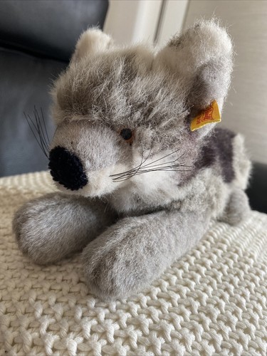 Steiff grauer wolf jungwolf - steiff, wolf,