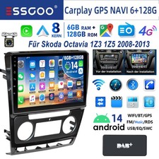 6G+128G Android 14 für Skoda Octavia 2008 Autoradio CarPlay DAB+ GPS Navi 4G LTE