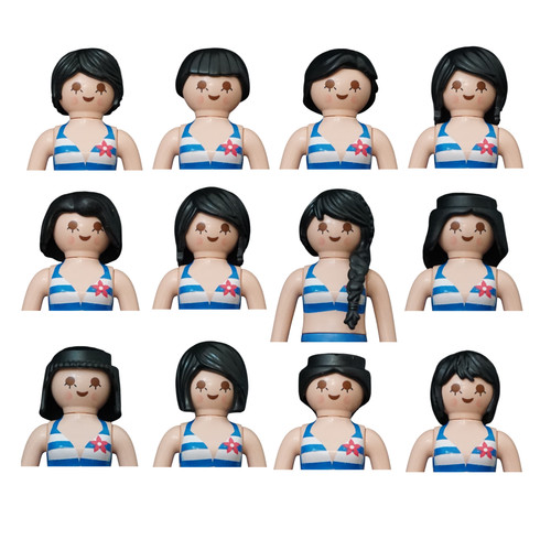 Playmobil haare frau schwarz - frau,
