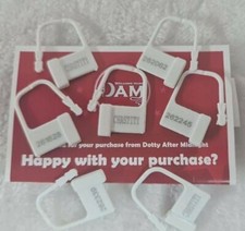 Keuschheitsgürtelgerät einmaliger Gebrauch Kunststoffschlösser, NUMMERIERT, UK SCHNELLER VERSAND