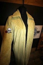 Einzelstück Unikat Mantel Frottee Barock Stickerei Totenkopf Dame Pirat Gr 40