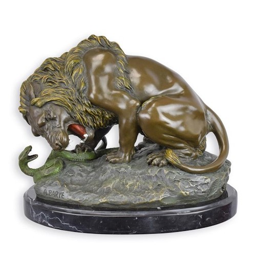 Bronzefigur löwe mit - bronzefigur,