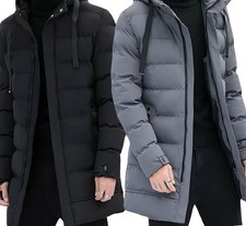 ​​Winter Daunenjacke Herren Lang Mit Kapuze, Warme Blasenjacke Als Steppmantel​