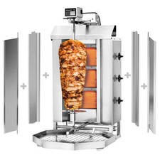 Gas Gyros-/ Dönergrill - 3 Brenner - max. 40 kg inkl. 2 Bleche & 2 Flügeltüren