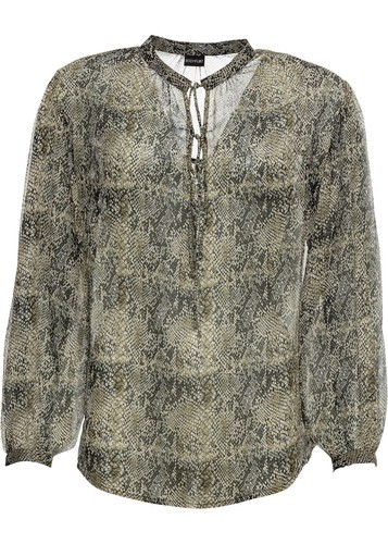 Chiffonbluse snake 40 oliv - snake,