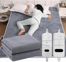 Electric Heated Blanket Soft Plush Throw Portable for Sofa Bed Travel Camping