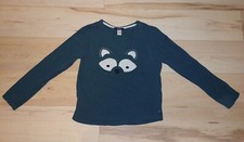 schönes Langarmshirt von Okaidi, Gr. 128, grün mit Waschbär- Applikation...