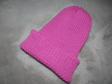 ~Warme dicke Strick Woll Mütze~handgestrickt~One Size~pink~Neu