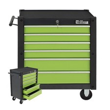 Werkzeugwagen Rollcontainer Werkstattwagen 78 x 64 cm 6 Schubladen Garage grün