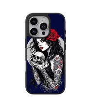 Sunny-Case 2D Case Handyhülle für iphone 12 PRO Gothic Girl Totenkopf Skull Nr