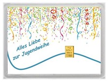 Jugendweihe Geschenk Gold Auswahl 0,5g - 15g individualisierbar Namen Goldbarren