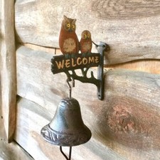 Gartenglocke mit 2 Eulen Tür Glocke Haustür - Nostalgie Türglocke Geschenke Eule