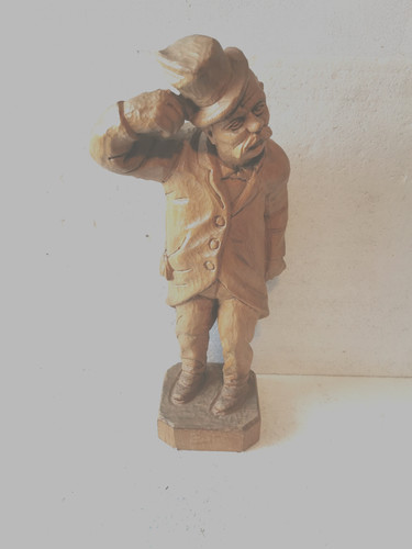 Holzfigur vagabund mit - , "vagabund"