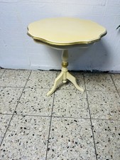 Beistelltisch Creme Weiss Rund Antik Look  Vintage Couchtisch Shabby Gold Tisch