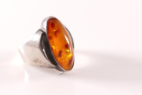 Ring bernstein silber - 835, oval