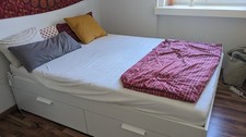 IKEA Brimnes Bett mit Matratze, Lattenrost, 140x200 Cm