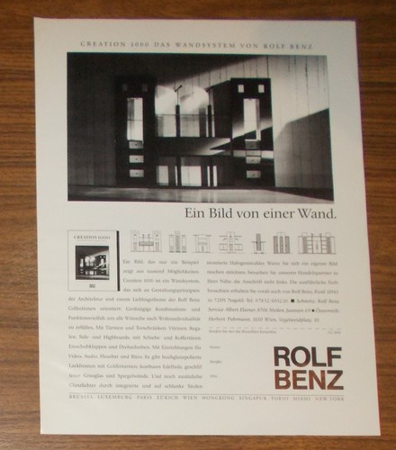 Seltene werbung rolf benz - seltene,
