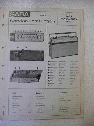 Saba service instruction - saba, service-instruction