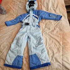 Schneeanzug, Skianzug, Gr. 104/110, Astrolabio, blau/weiß, Kapuze, gut erhalten 
