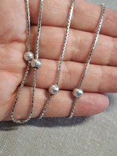 Vintage Silber 835 Kugelkette Halskette Venezianerkette ca. 76 cm NEU