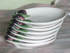 BASSANO KERAMIK, 6x ovale Schälchen Anbietschälchen 16 cm OLIVE