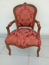 Barocksessel, roter Bezug, sehr guter Zustand 4 Stück