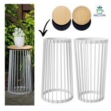 Beistelltisch Weiß XXL 🌿 Moderner Design Tisch Pflanzenständer Couchtisch