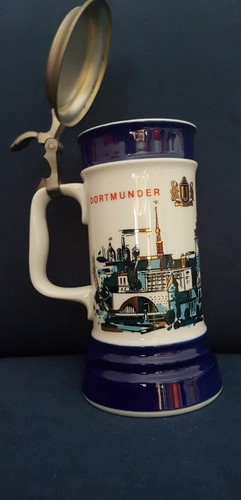 Bierkrug mit zinndeckel - bierkrug,
