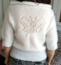 Handgestrickter Pullover aus  45% Mohair, 40% Wolle, Größe 40/42