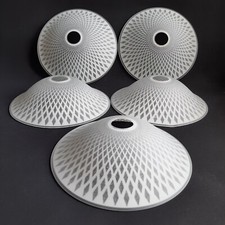 5 Designer Lampenschirme -  Glas mit weißem Flechtmuster Ø24cm