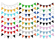 10 m Fähnchenkette Girlande Party Geburtstag Kette Dekoration Deko Wimpel