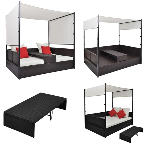 Sonnenliege poly rattan - sonnenliege,