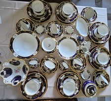 PORZELLAN REICHENBACH, Speiseservice für 6 Pers. ! Kobalt-Gold
