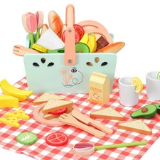 Picknickkorb-Set aus Holz für