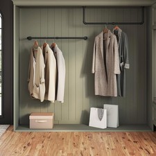 2er Set Kleiderstange Wandmontage Kleiderständer Garderobenstange Industrie