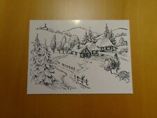 10  Kartenaufleger mit gestempelten Wintermotiv aus Karton