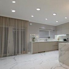 8x LED Decken Einbau Leuchten eckig Wohn Zimmer Küchen Lampen weiß Spot Strahler