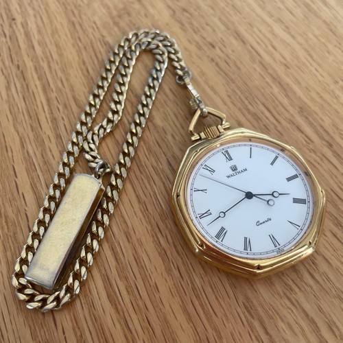 Waltham taschenuhr quarz gold - waltham,