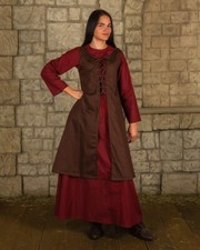 Mytholon Leandra Kleid Baumwolle Braun XL Larp Mittelalter Reenactment #29004