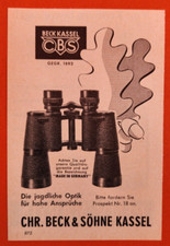 2. Beck & Söhne Kassel Fernglas Feldstecher CBS Werbung Reklame 1958