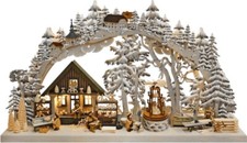 RATAGS 3D Schwibbogen groß, erzgeb. Kunsthandwerk mit Raureif #9990-708FGR