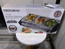 Buffett Servierer Speisenwärmer/Kochplatte 3 Pfannen Fortschritt Partys Grills verpackt