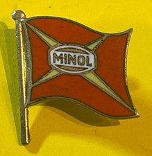 Alte Nadel PIN Reklame Werbung Abzeichen 2,5cm Email Minol Flagge Fahne Sammler