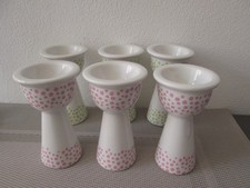 6 St Eierbecher mit Fuß weiß