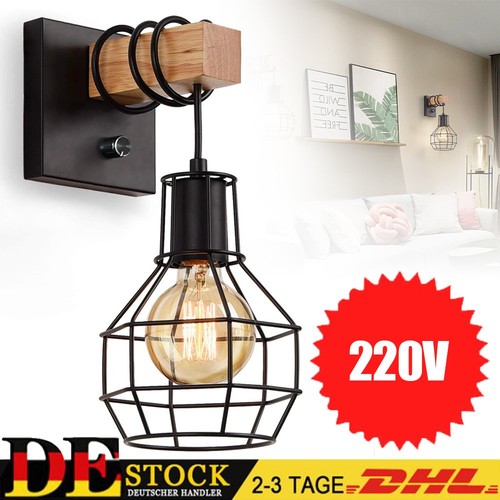 Neu vintage wandleuchte holz - neu,